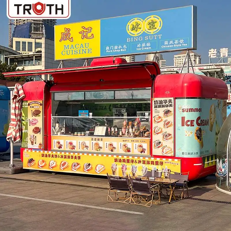 220V Full Kitchen Food Trailer para sa Ice Cream