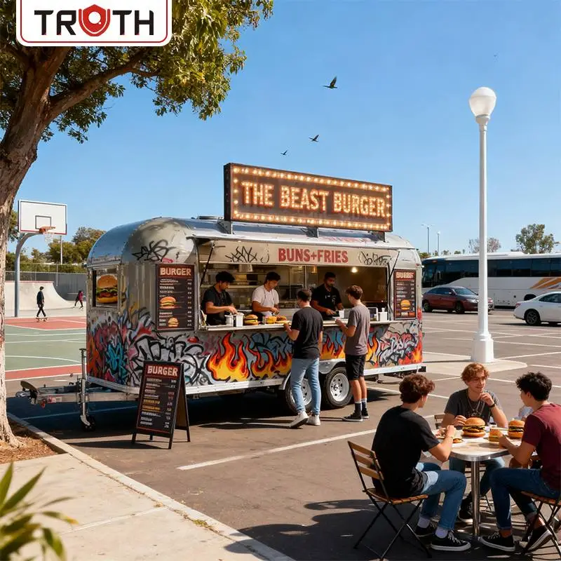 Food Vending Cart BBQ Restaurant Food Truck