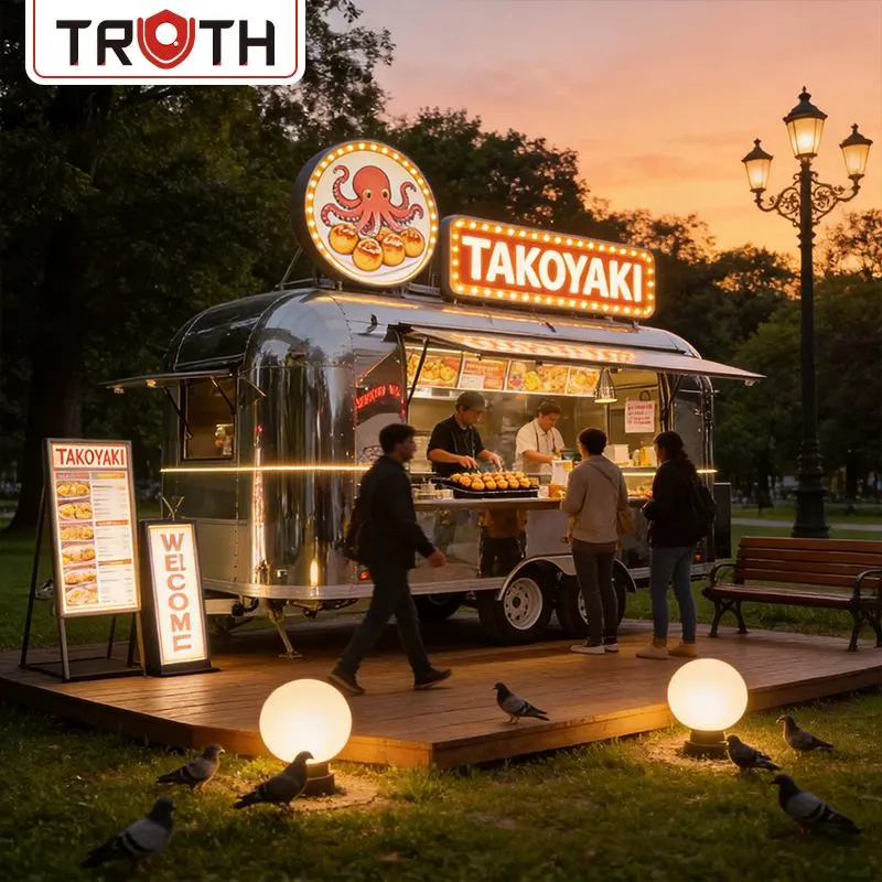 Ganap na Nilagyan ng Taco Trailer Mobile Kitchen